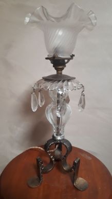 lampe fer forge et cristal  1920  