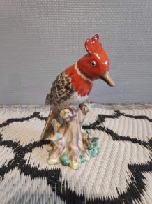 oiseau en céramique craquelée vintage