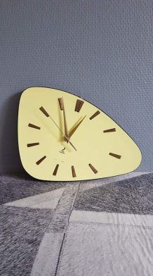 pendule vintage Jaz transistor jaune, mécanisme neuf