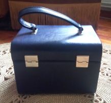 Vanity case vintage bleu marine
