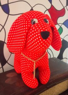 Chien rouge en tissu - Années 70