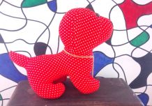 Chien rouge en tissu - Années 70