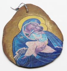 Icône byzantine sur ardoise