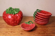 Lot 6x assiettes fraises