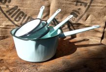 Lot de 4 casseroles émaillées - Années 50