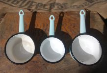 Lot de 4 casseroles émaillées - Années 50