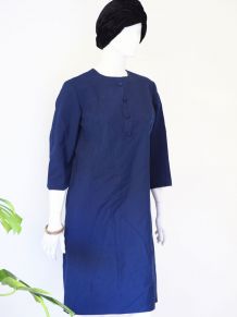 Robe Tergal laine mélangée babydoll Mod vintage 60's