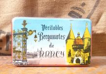 Boite en tôle lithographiée "Véritables bergamotes de Nancy"