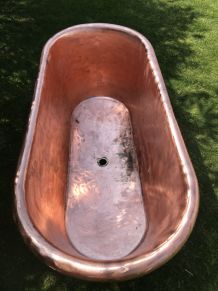 Baignoire en cuivre étamé