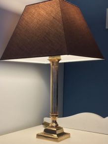 Lampe Laiton doré ancien milieu XXe