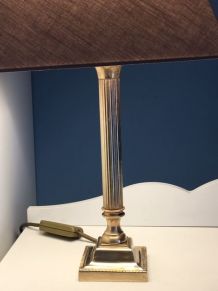 Lampe Laiton doré ancien milieu XXe