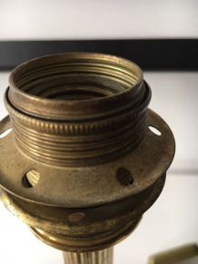 Lampe laiton doré ancienne milieu XXe