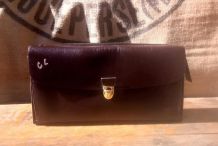 Trousse de toilette vintage en cuir véritable "Le Tanneur" 