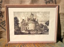 Jolie gravure du château de Puyguilhem - J de Vermachl 1880