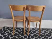 chaises de bistrot en bois courbé verni vintage
