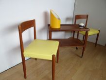 Desserte à roulette scandinave en teck, made in Dannemark