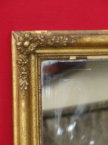 Miroir de cheminée doré fleuri ancien