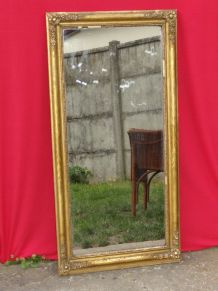 Miroir de cheminée doré fleuri ancien