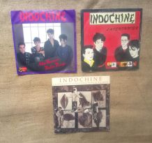Lot de 3 vinyles du groupe Indochine (45 tours)