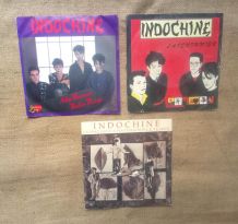 Lot de 3 vinyles du groupe Indochine (45 tours)