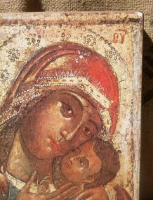 Icône de la vierge de Korsun (russe) sur bois massif