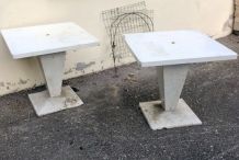 Tables Tolix Kub blanches
