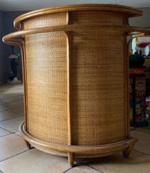 Bar en Rotin Vintage En Très bon état 