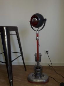 lampe vintage avec pied de cireuse création unique
