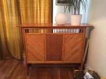 Bar vintage en rotin et bambou