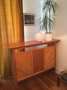 Bar vintage en rotin et bambou