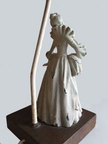 Lampe vintage, décor statue résine