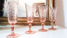 Lot de 6 Flûtes à Champagne rose ROSALINE Arcoroc LUMINARC V
