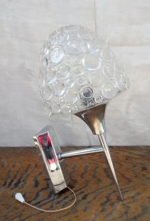 Jolie applique murale en verre et chrome 