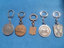 5 porte clé vintage en metal