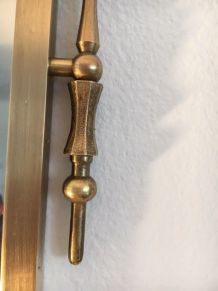 Miroir retroviseur 75cm x 35 cm laiton et bronze 1950