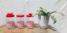 3 pots en verre Félix Potin "La Parisienne"