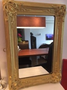 Miroir ancien bois doré 55 cm x 39 cm 
