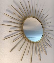 Miroir soleil  métal doré 45 cm