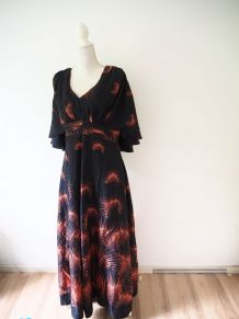 Longue robe hippie manches papillons vintage 70's