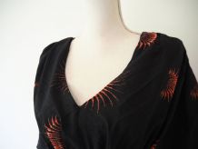 Longue robe hippie manches papillons vintage 70's