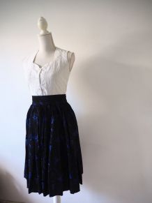 Jupe corolle en taffetas baroque vintage 50's 60's