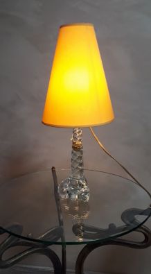 lampe cristal verre soufflé et étirer 48x18  verrerie paris 