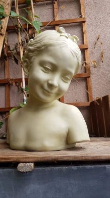 buste "la rieuse" d'après Jean-Baptiste Pigalle en composite