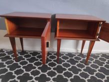 chevets vintage des années 70 en teck verni