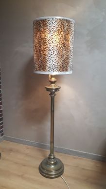 lampadaire laiton tourner cuivré abat jour 41x50cm hauteur  