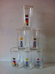Lot de 6 verres vintage Mobil