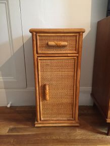 Petit rangement en bambou et rotin