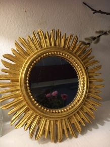 Miroir soleil bois 1950’s 20cm