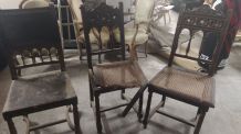 Chaises anciennes à restaurer (lot de 3)