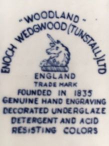 4 assiettes faience WEDGWOOD-28 cm (Angleterre 1950)